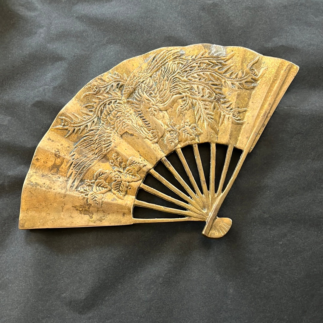 Vintage Brass Hand Fan Wall Decor Phoenix – The Magenta Rose House