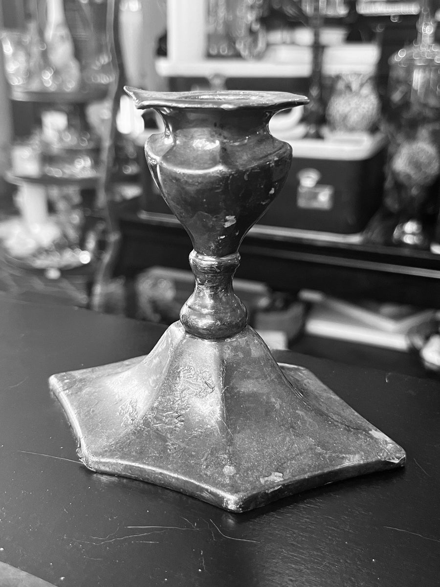 Antique Silver Plated Church Candlestick for sale at Pamono