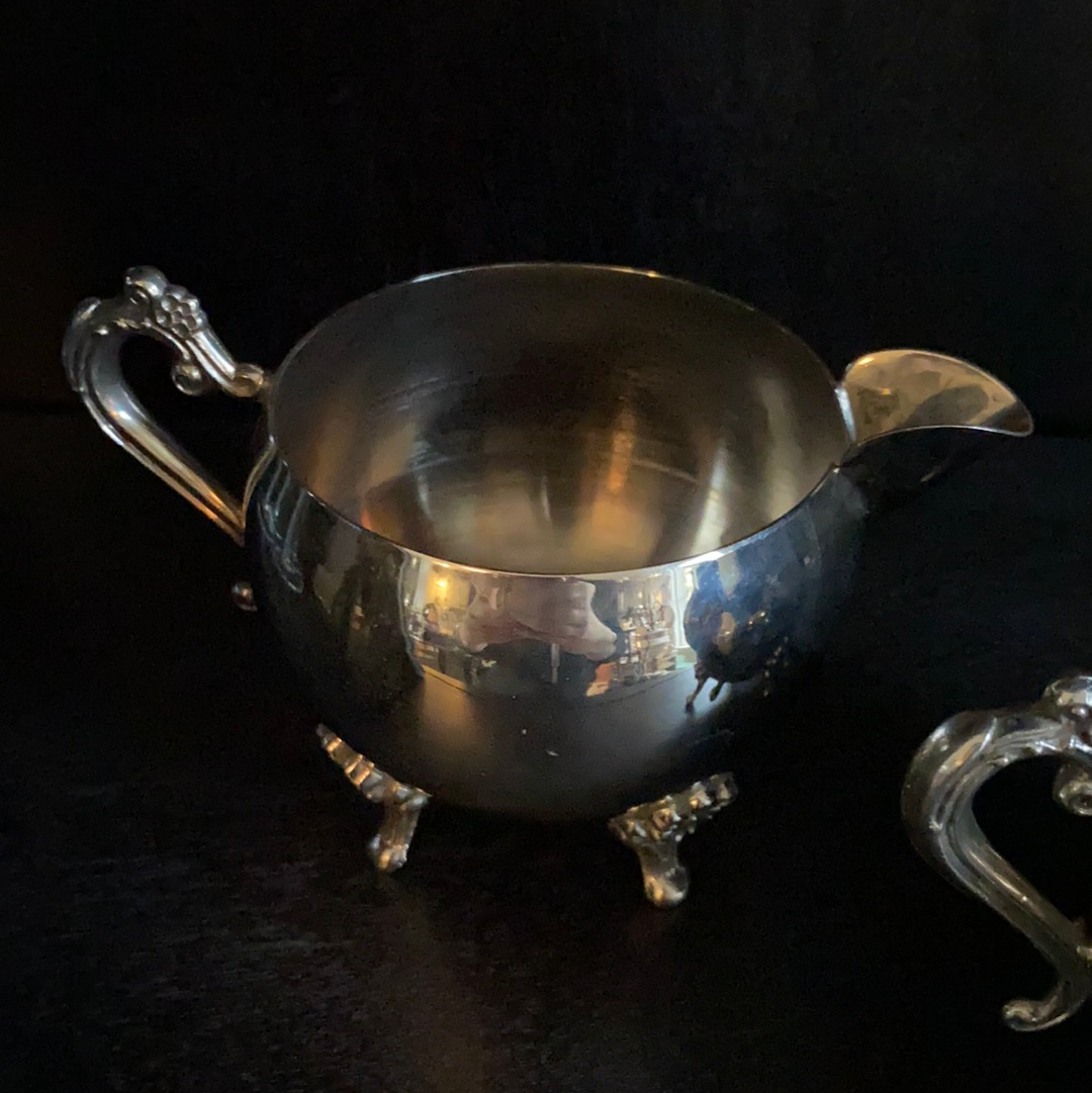 Leonard Silver Plate Coffee/tea Set, Pot, Creamer and Sugar Bowl, 