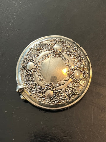 Vintage Silver Plate Compact Mirror