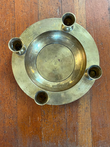 Vintage 4 Ring Brass Candle Holder