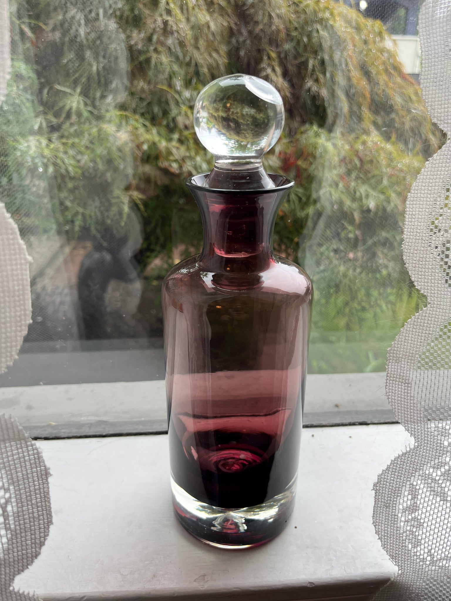 Vintage Purple Glass Decanter