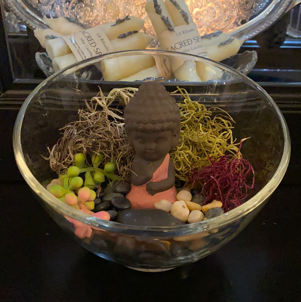 Small Terrarium w/ Pink Buddha