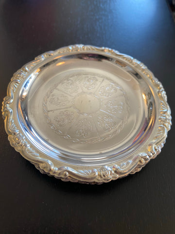 Vintage Ornate Silver Plated Coaster