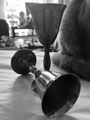 Antique Sheffield Silver Plated Goblets/ Chalice/ Wine Cups x2