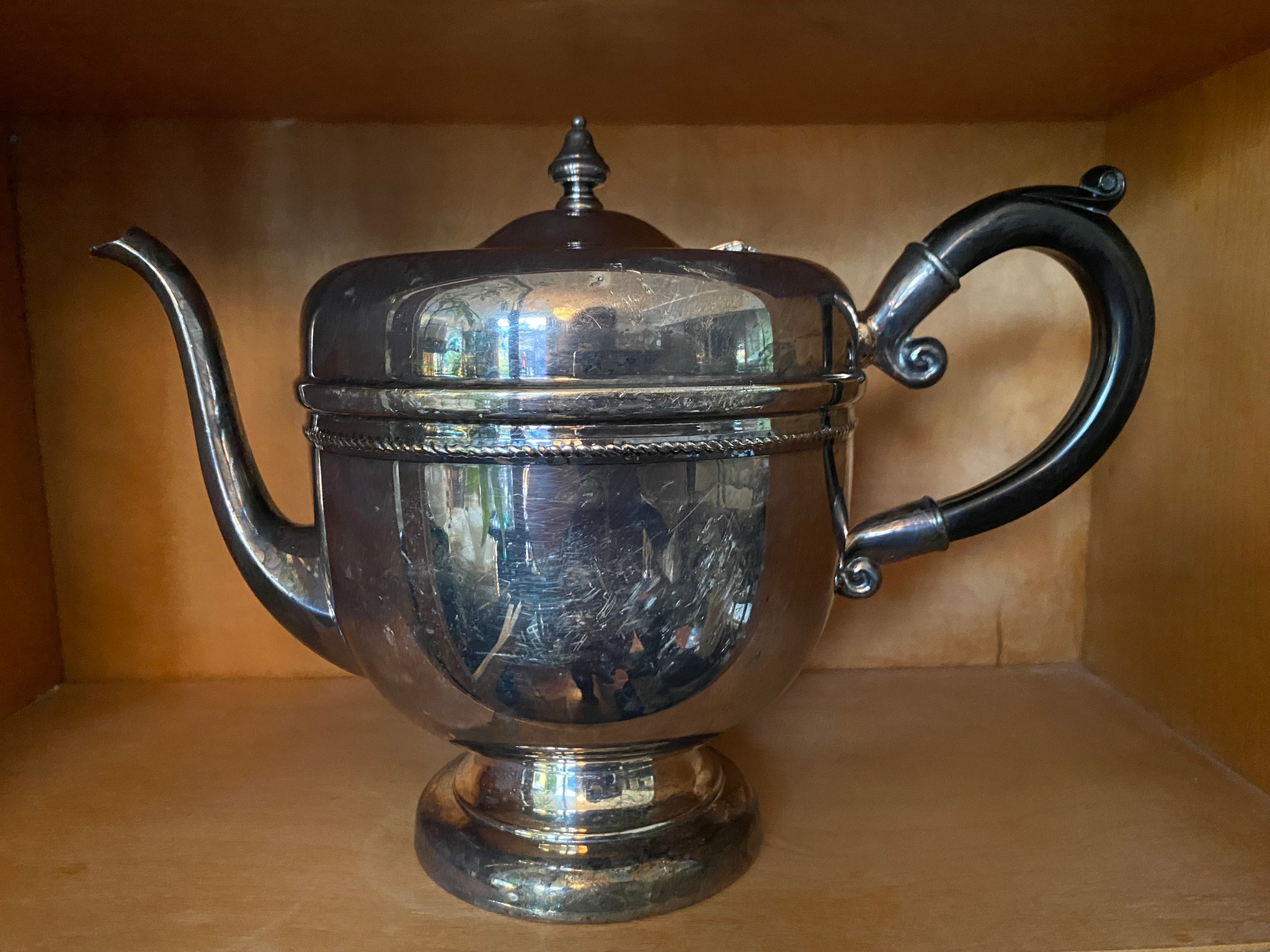 Vintage Viking Silver Plate EP Copper Teapot W/ Sugar & Creamer