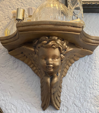 Gold Cherub Wall Shelf